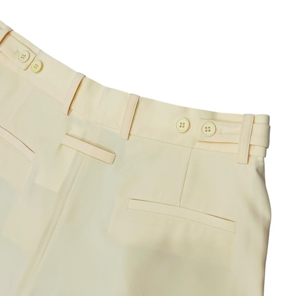 Ronny Kobo Stretch Twill Pleated Wide-Leg Slouchy Trousers Pants Large Yellow - Picture 14 of 16